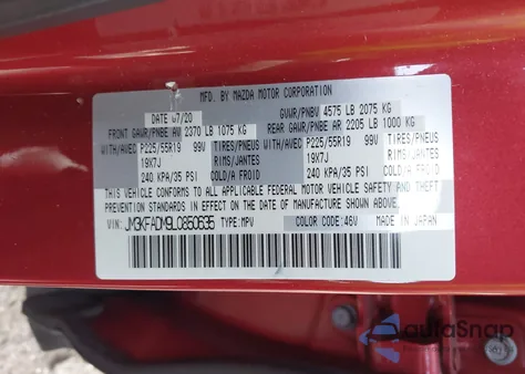 2020 Mazda Cx-5 Grand Touring из США, поврежденный, VIN JM3KFADM9L0850635